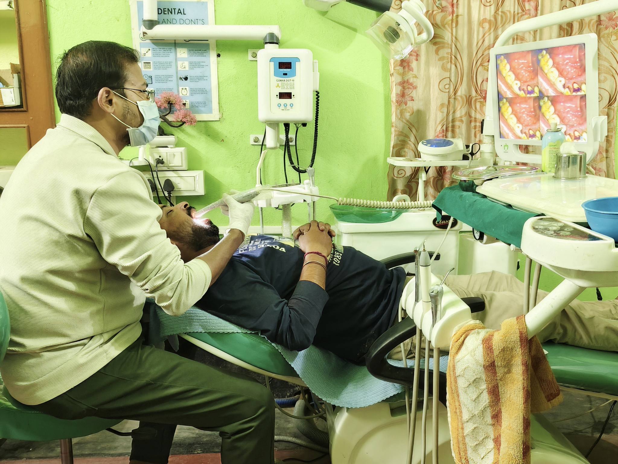 Interior of Soumik's Dental Care clinic in Bulchandrapur, West Bengal